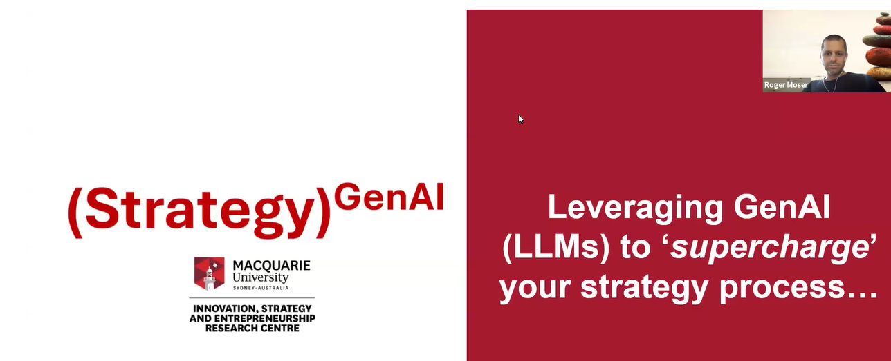 Fall 2025 BUS690 students learnt about use of AI in strategic management of businesses in an online session with Dr. Roger Moser, Senior Lecturer, Department of Management, Innovation, Strategy and Entrepreneurship Research Centre, Macquarie University. Prof. Nazlee Siddiqui has arranged this session, addressing the UN Sustainable Development Goal Agenda 9 (Industry, Innovation and Infrastructure).